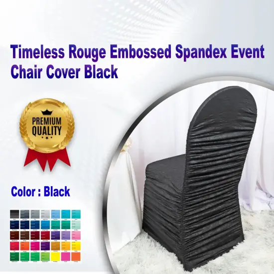 Timeless Rouge Embossed Spandex Event Chair Cover Black {1}
