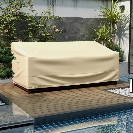 Costway Patio 77''x43'' 3-Seater Outdoor Deep Couch Sofa Cover Waterproof Handle Air Vent {4}