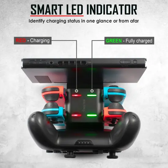 Controller Charging Dock for Nintendo Switch & OLED, 6-in-1 Charger for Joycon Pro Controller and Console Station Accessories with Type C Charging Cable {6}