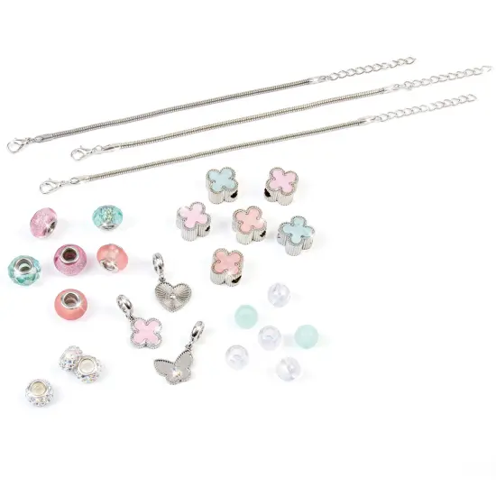 Make It Real: Clover The Top - 28 pc DIY Jewelry Set, Design & Create 3 Bracelets, Soft Pastel Beads & Charms, Jewelry Craft Kit, Girls & Kids 8+ {4}