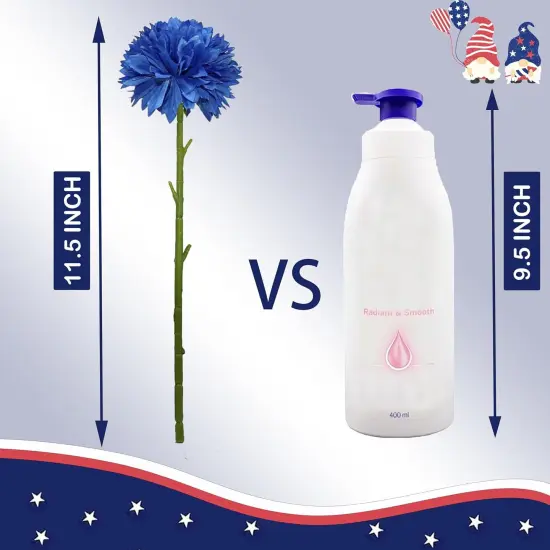 Artificial Flower Patriotic Bouquet Red White and Blue Faux Ball Chrysanthemum Centerpiece {3}