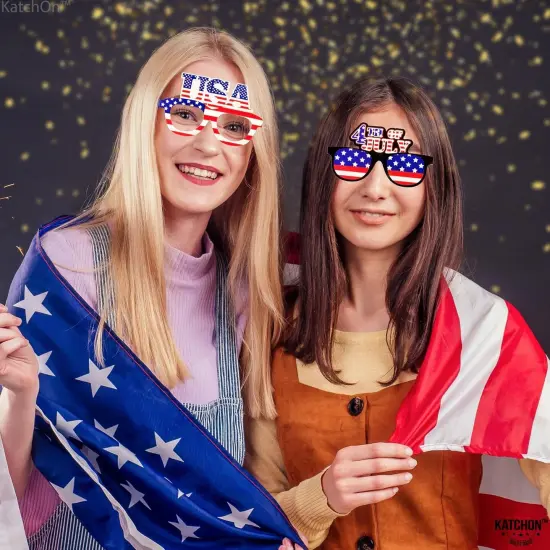 Pack of 12 - 4th of July Glasses Decorations Red, White and Blue {4}