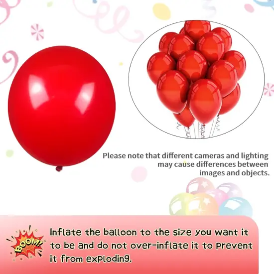 Red Balloon Arch Kit 111Pcs 18 12 5 Inch Latex Party Balloons Garland for Birthday Baby Shower Wedding Engagement Anniversary Christmas Party Decorations {3}