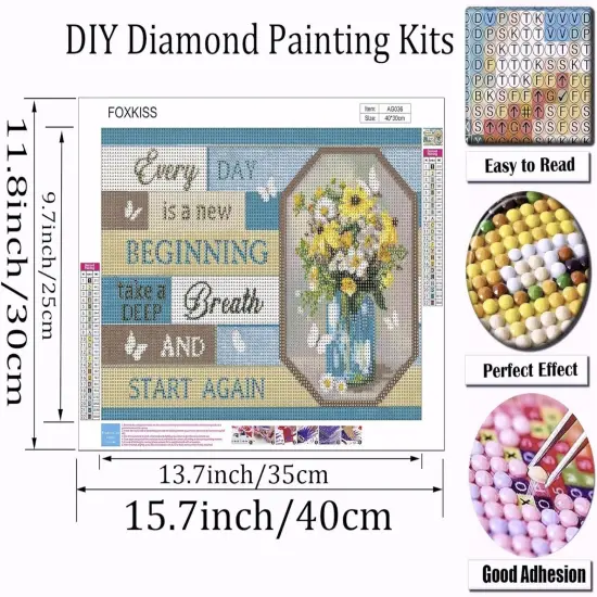 Inspirational Flower Diamond Art Painting Kits for Adults {4}