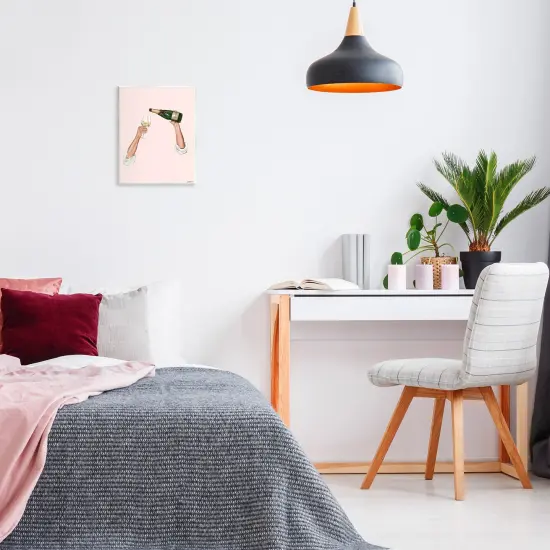 Stupell Industries Champagne Pour on Pink Wall Plaque Design by Ziwei Li {2}