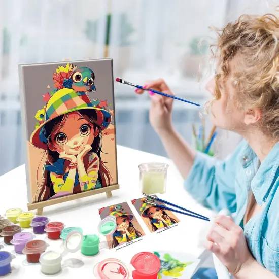 8x12 Inch - Paint by Numbers Kit for Adults with Frame Cartoon {3}