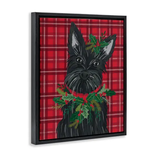 Stupell Industries Scottie Dog on Red Plaid Floating Frame By Lisa Perry Whitebutton {3}