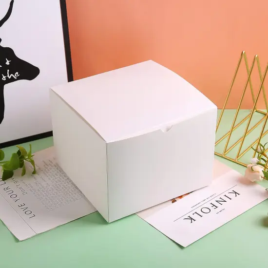 10 Pcs White Cardboard Gift Boxes with lids | 6x6x6inch Square Boxes | Medium Gift Boxes Suitable for Party, Wedding, Christmas, Holidays, Birthdays and All Other Occasions {5}