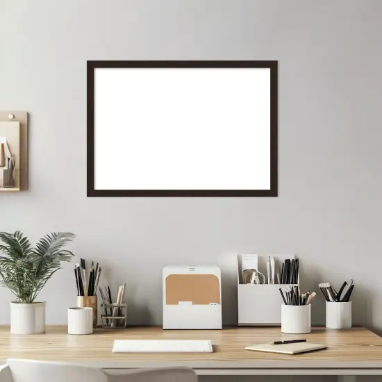 Carlisle Narrow Framed Dry Erase Magnetic Board Espresso {6}