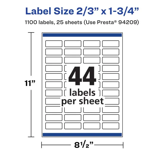 Avery Durable Waterproof Rectangle Labels with Sure Feed, 2/3" x 1-3/4" {5}