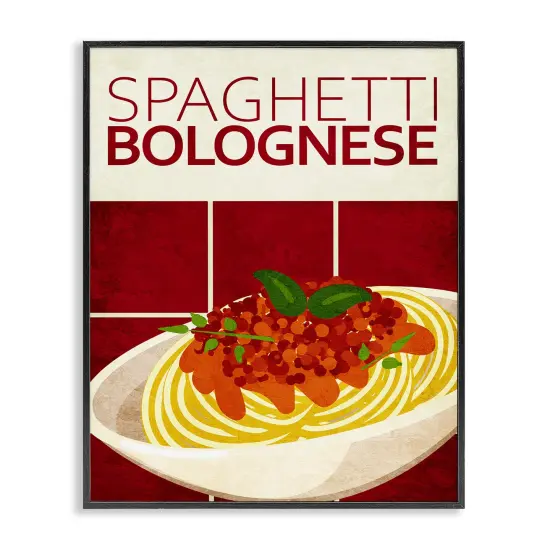 Stupell Industries Spaghetti Classic Kitchen Framed Giclee Design by Kim Allen {1}