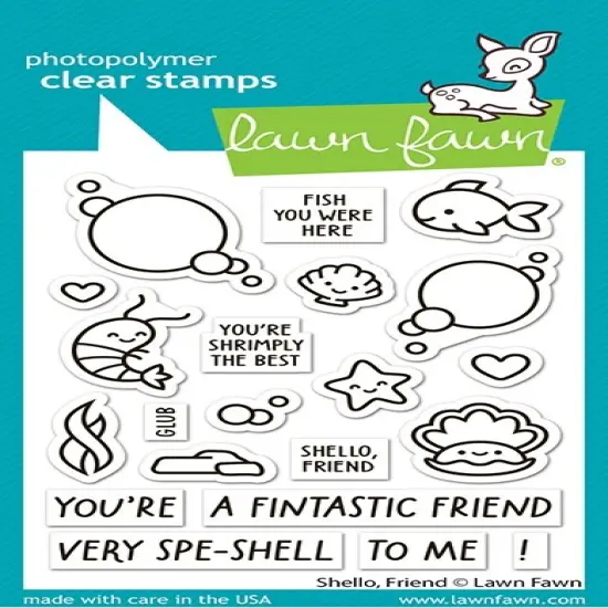 Lawn Fawn Clear Stamps 3"X4"-Shello, Friend {1}