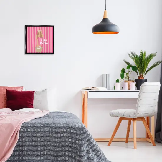 Stupell Industries Pink Striped Glam Girl Floating Frame Design by Chen Alyesh {2}