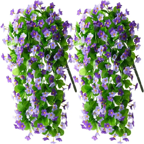 2 Pack Artificial Hanging Flowers Dark orchid {1}