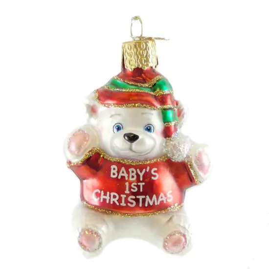 Old World Christmas 2.75 In Babys 1St Christmas Tree Ornament , Ornament Bear 1St Christmas Multicolored {1}