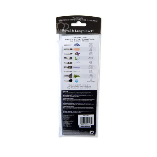 RSET-9171 | 6pc Golden Taklon Short Handle Filbert/Angular Brush Set {6}