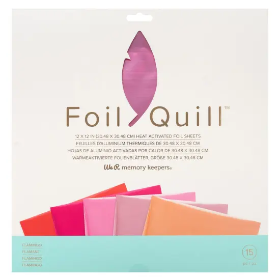 We R Foil Quill 12"X12" Foil Sheets 15/Pkg-Flamingo-3 Each Of 5 Colors {1}