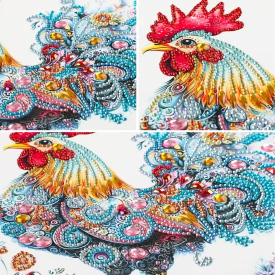 5D Rooster Special Shape Diamond Painting Kits for Adults {2}