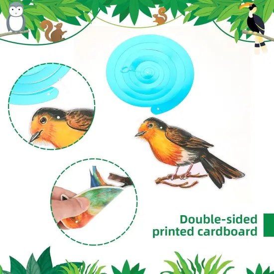 30 Pcs Bird Birthday Party Decorations Hawaiian Bird Hanging Swirl Foil Ceiling Decoration Tropical Rainforest Animal Decor for Summer Hawaiia Beach Luau Tiki Home Classroom Supplies {4}