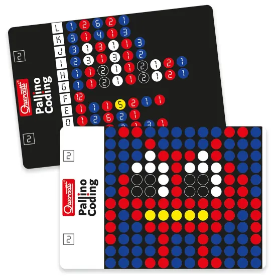 Quercetti: Pallino Coding - Create-Your-Own Mosaic w/ Colored Balls, STEM Game Activity Toy, Design Cards, Learn Programming Basics-Patterns, Kids 6+ {4}