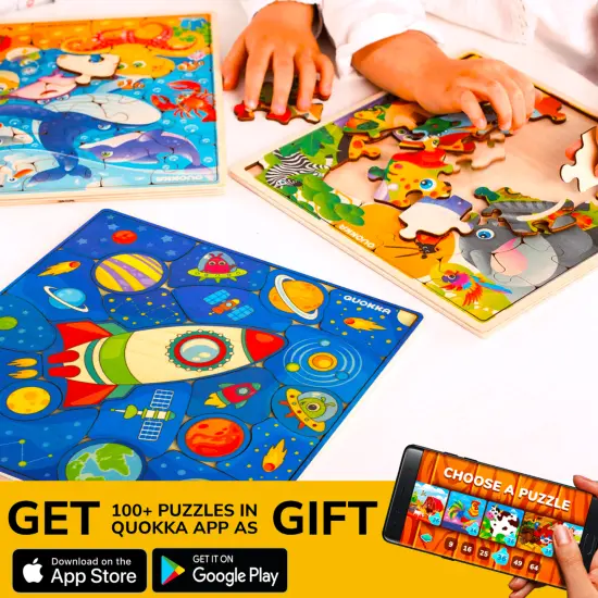28 Pieces Wooden Puzzles for Kids | Rocket {6}