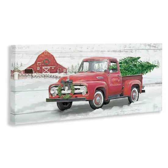 Stupell Industries Christmas Truck on Snowy Farm Canvas Design by Mollie B. {3}