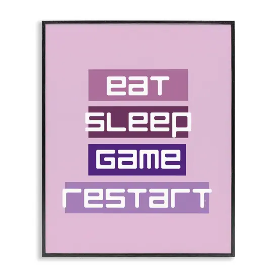 Stupell Industries Eat Sleep Game Restart Framed Giclee Design by Yass Naffas Designs {7}