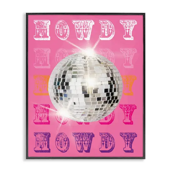 Stupell Industries Howdy Retro Disco Ball Framed Giclee Design by Susan Arnot {7}