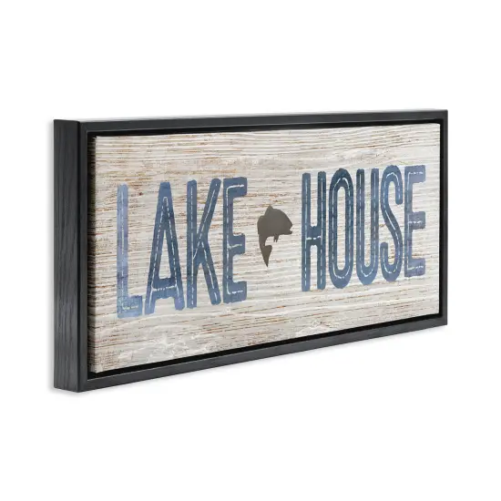 Stupell Industries Lake House with Fish Motif Floating Frame By Susan Arnot {3}