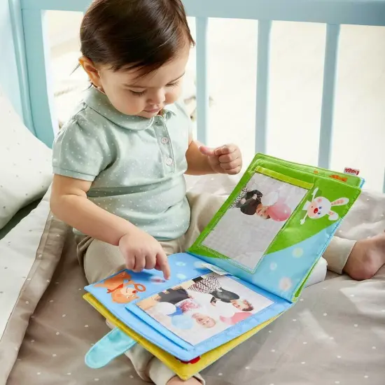 HABA My First Photo Album - Soft Fabric Baby Book, Baby Album Fits (8) 4"x6" Photos, Sensory Toys for Babies, Baby Books 12-18 Months & Up Multicolor {3}