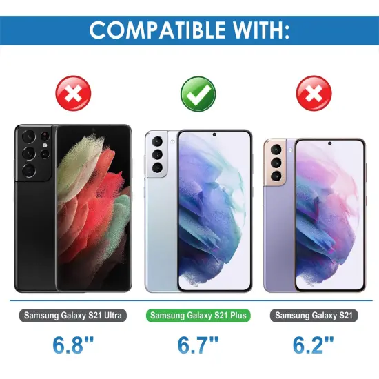 Insten 2+1 Pack Screen Protector For Samsung Galaxy S21 Plus 5G (6.7 Inch) Tempered Glass Clear Cover with Camera Lens Protector, Alignment Frame, Case Friendly, Anti-Scratch {7}