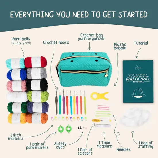 Blue Whale Crochet Kit with Accessories {2}