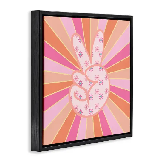 Stupell Industries Beaming Peace Sign Hand Floating Frame Design by Jesse Keith {3}