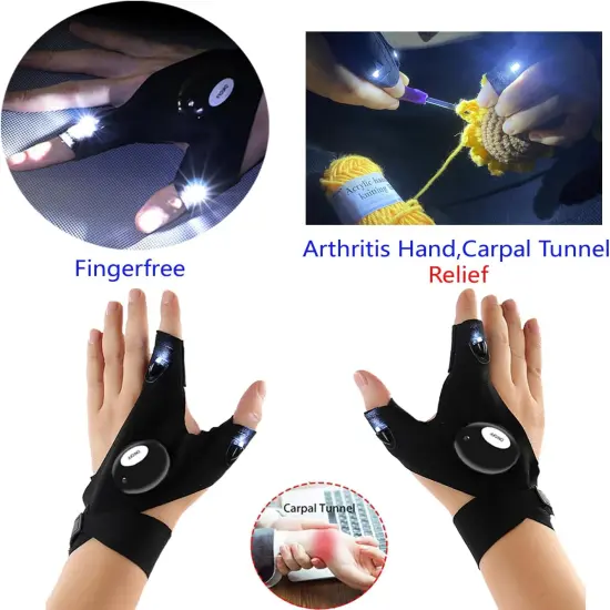 Ergonomic Crochet Hooks Set with Light Up Gloves {2}