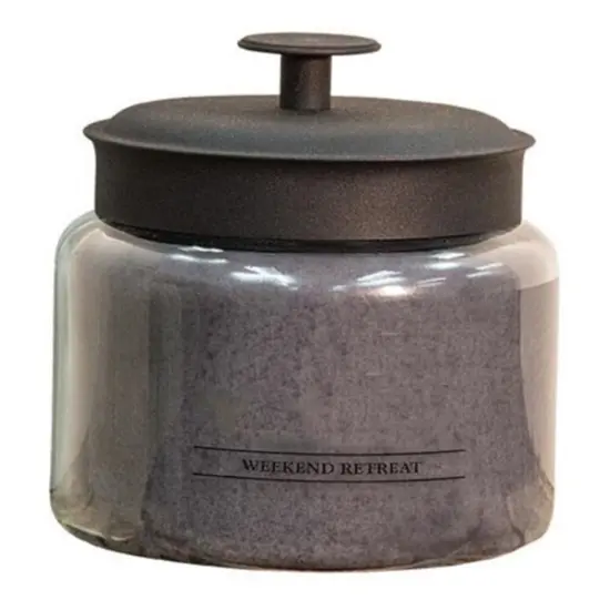 48 oz Weekend Retreat Clear Burn Wax Jar Candle with Exotic Spices and Cedar Fragrance {1}