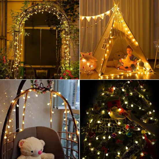 Battery Operated String Lights 100 LED 40Ft Fairy Lights with 8 Lighting Modes Waterproof Twinkle Lights for Christmas Bedroom Wedding Party Xmas Tree Decoration {2}