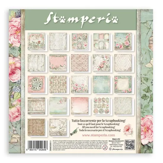 Stamperia Single-Sided Paper Pad 8"X8" 22/Pkg-House of Roses, 10 Designs/1 Each {3}