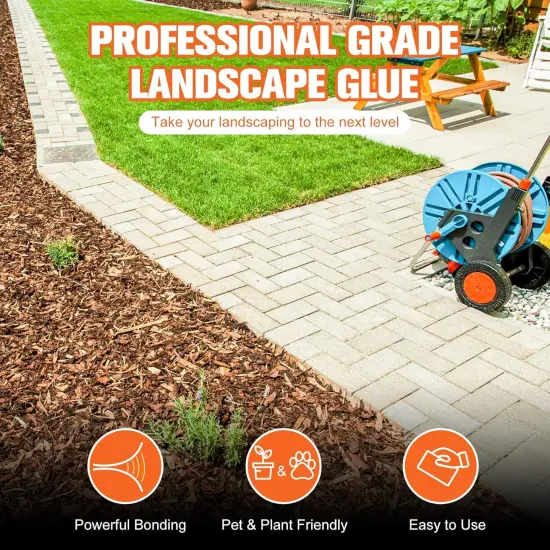 Mulch Glue, 1 Gallon Rock Glue for Landscaping, Strong Pea Gravel Stabilizer Resin Binder, Safe Mulch Lock Anchor Adhesive Outdoor for Cypress, Lawn, Garden, Landscape Edging {5}