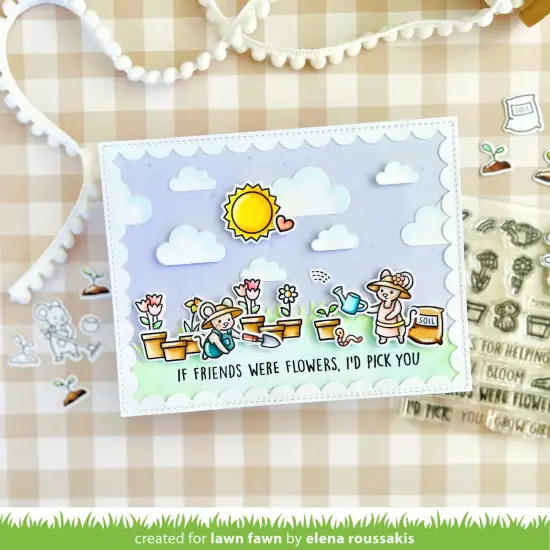 Lawn Fawn Clear Stamps 3"X4"-Garden Mouse {4}