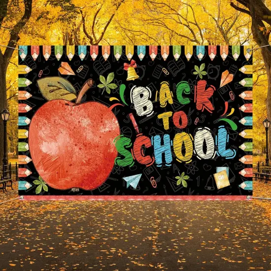 Back to School Photo Backdrop First Day of School Banner {5}