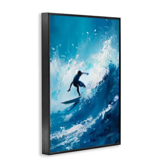 Stupell Industries Surfer & Splashing Wave Framed Giclee Design by LSR Design Studio {3}