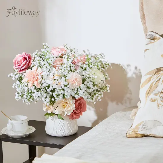 Babys Breath Artificial Flowers - 20PCS Real Touch White Gypsophila Bouquets for Floral Decoration, Wedding, Home, Party, and Garden {4}