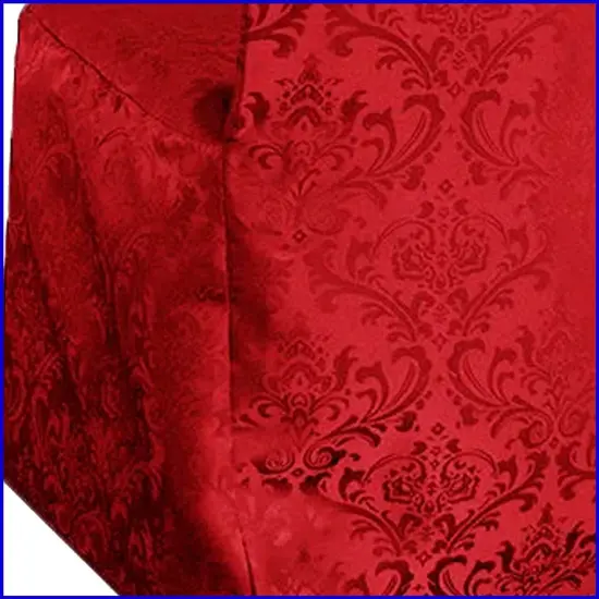 Apple Red Floral Damask Jacquard Banquet Chair Cover Elegant Polyester Fabric {3}