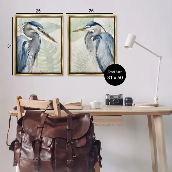 Stupell Industries Heron Palms Tropical Plants 2pc Floating Frame Set By Kim Allen {3}