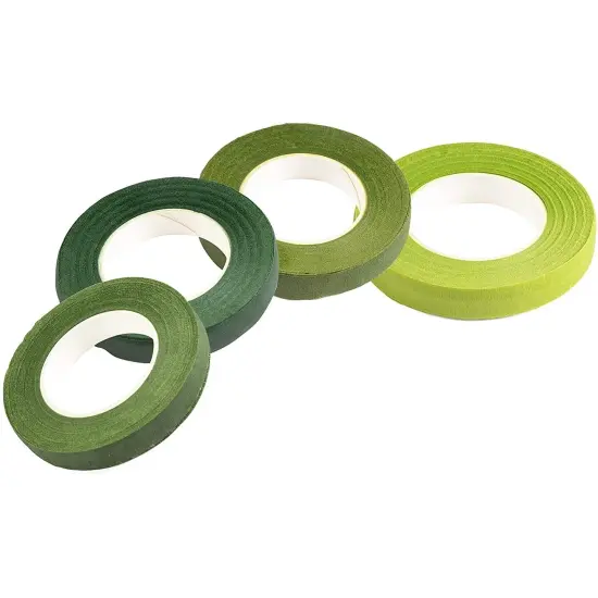 Floral Tape - 12-Pack Florist Tape, Green Floral Adhesives, Perfect for Bouquet Stem Wrapping, Floral Arrangement and Crafts, 0.47 Inches x 30 Yards, 4 Green Shades {5}