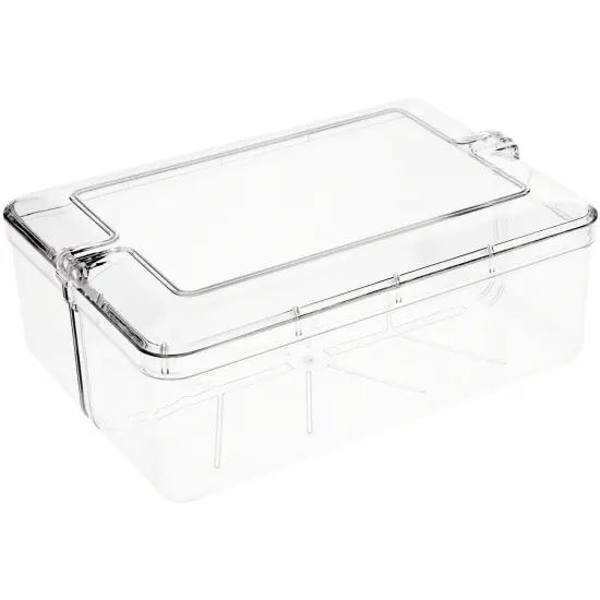 Pioneer Plastics 049C Clear Rectangular Plastic Container, 6.75" W x 4.8125" D x 2.375" H {1}