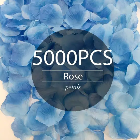 Gradient Blue Silk Rose Petals,5000 Pcs Blue Flower Petals for Romantic Night for Him,Fake Flower Petals for Wedding {5}