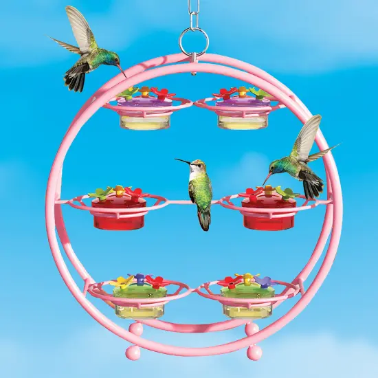 Collections Etc Unique 6 Bowl Hanging Hummingbird Feeder {1}