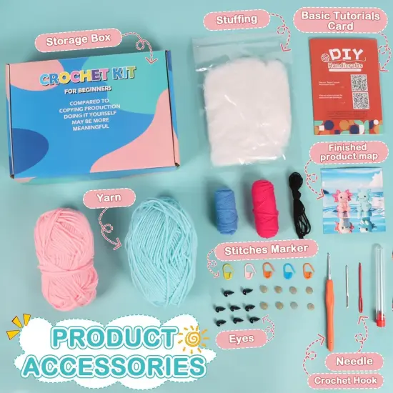 2 Pack Axolotls Crocheting Animal Kits {3}