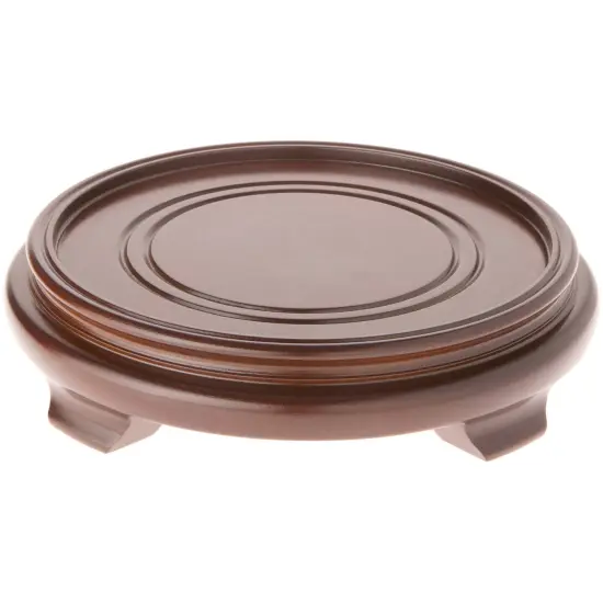 Plymor Walnut Round Wood Veneer Footed Display Base, 10.75" W x 10.75" D x 2.25" H (9" Display Diameter) {1}